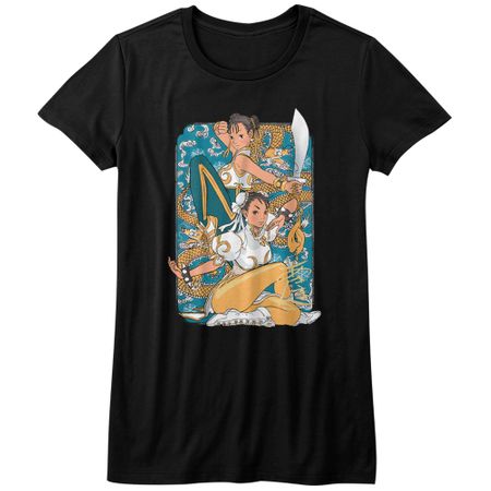 Street Fighter Shirt Juniors Dual Chun Li Black T-Shirt