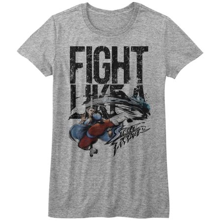 Street Fighter Shirt Juniors Fight Like A Athletic Heather T-Shirt