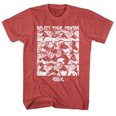 Street Fighter Shirt Select Screen Heather Red T-Shirt