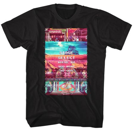 Street Fighter Shirt Stage Select Black T-Shirt
