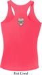 Sugar Skull Patch Back Print Ladies Dry Wicking Racerback Tank Top