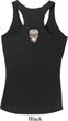 Sugar Skull Patch Back Print Ladies Dry Wicking Racerback Tank Top