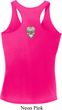 Sugar Skull Patch Back Print Ladies Dry Wicking Racerback Tank Top