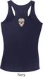 Sugar Skull Patch Back Print Ladies Dry Wicking Racerback Tank Top