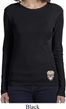 Sugar Skull Patch Bottom Print Ladies Long Sleeve Shirt