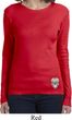 Sugar Skull Patch Bottom Print Ladies Long Sleeve Shirt
