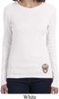 Sugar Skull Patch Bottom Print Ladies Long Sleeve Shirt