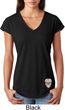 Sugar Skull Patch Bottom Print Ladies Tri Blend V-Neck Shirt
