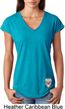 Sugar Skull Patch Bottom Print Ladies Tri Blend V-Neck Shirt