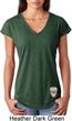 Sugar Skull Patch Bottom Print Ladies Tri Blend V-Neck Shirt