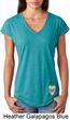 Sugar Skull Patch Bottom Print Ladies Tri Blend V-Neck Shirt