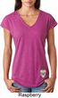 Sugar Skull Patch Bottom Print Ladies Tri Blend V-Neck Shirt
