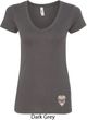 Sugar Skull Patch Bottom Print Ladies V-Neck Shirt