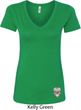 Sugar Skull Patch Bottom Print Ladies V-Neck Shirt