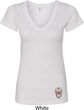 Sugar Skull Patch Bottom Print Ladies V-Neck Shirt