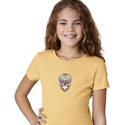 Sugar Skull Patch Middle Print Kids Shirts
