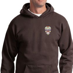 Sugar Skull Patch Pocket Print Hoodie