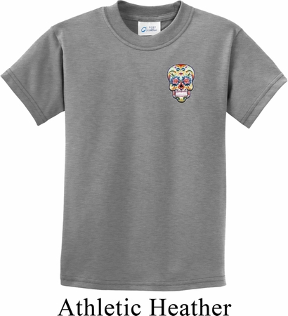 Sugar Skull Patch Pocket Print Kids Shirt