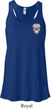Sugar Skull Patch Pocket Print Ladies Flowy Racerback Tanktop