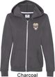 Sugar Skull Patch Pocket Print Ladies Full Zip Hoodie