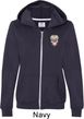 Sugar Skull Patch Pocket Print Ladies Full Zip Hoodie