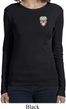 Sugar Skull Patch Pocket Print Ladies Long Sleeve Shirt