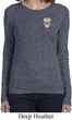 Sugar Skull Patch Pocket Print Ladies Long Sleeve Shirt