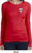 Sugar Skull Patch Pocket Print Ladies Long Sleeve Shirt