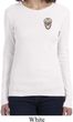 Sugar Skull Patch Pocket Print Ladies Long Sleeve Shirt