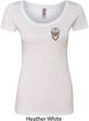 Sugar Skull Patch Pocket Print Ladies Scoop Neck Shirt