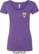 Sugar Skull Patch Pocket Print Ladies Scoop Neck Shirt