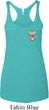 Sugar Skull Patch Pocket Print Ladies Tri Blend Racerback Tank Top