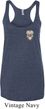 Sugar Skull Patch Pocket Print Ladies Tri Blend Racerback Tank Top