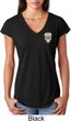 Sugar Skull Patch Pocket Print Ladies Tri Blend V-Neck Shirt