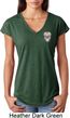 Sugar Skull Patch Pocket Print Ladies Tri Blend V-Neck Shirt