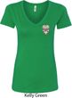 Sugar Skull Patch Pocket Print Ladies V-Neck Shirt