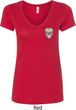 Sugar Skull Patch Pocket Print Ladies V-Neck Shirt