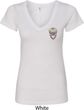 Sugar Skull Patch Pocket Print Ladies V-Neck Shirt