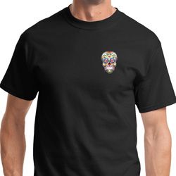 Sugar Skull Patch Pocket Print Mens Shirts