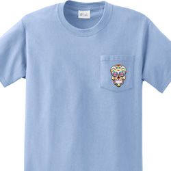 Sugar Skull Patch Pocket Print Pocket Shirt