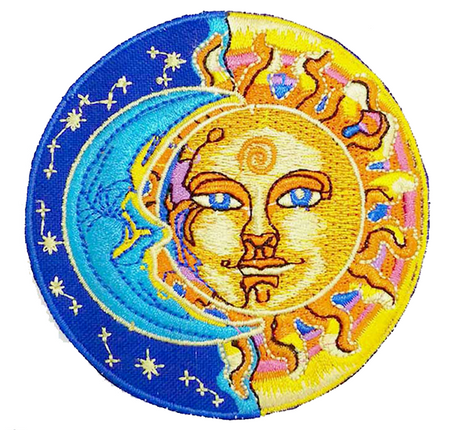 Sun & Moon Celestial Iron-On Applique Patch