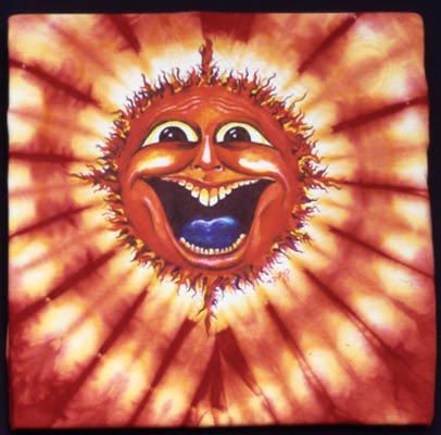Sun Face New Age Red Sun Solar Adult Unisex Tie Dye T-Shirt Tee Shirt