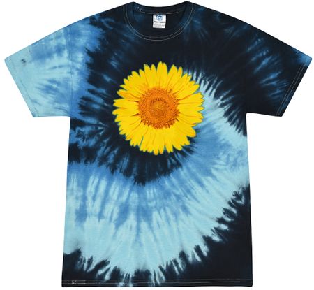Sunflower Tie Dye Tshirt - Blue Ocean
