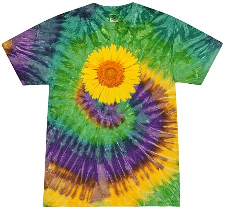 Sunflower Tie Dye Tshirt - Mardi Gras