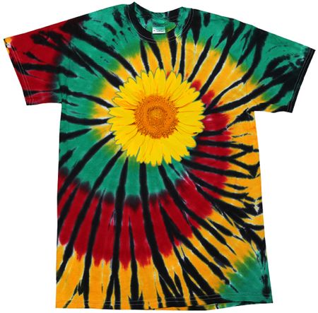 Sunflower Tie Dye Tshirt - Rasta Web