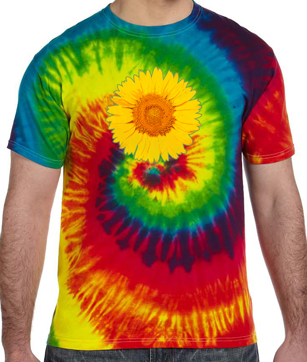 sunflower-tie-dye-t-shirt-reactive-rainbow-tie-dye-sunflower-t-shirts
