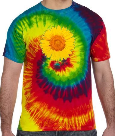 Sunflower Tie Dye Tshirt - Reactive Rainbow