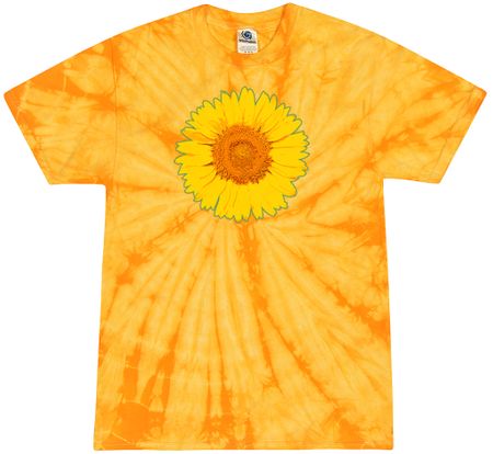 Sunflower Tie Dye Tshirt - Spider Gold