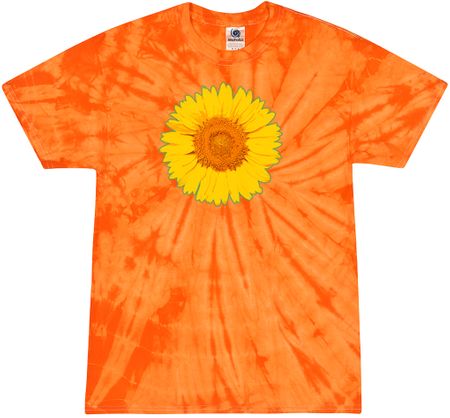 Sunflower Tie Dye Tshirt - Spider Orange