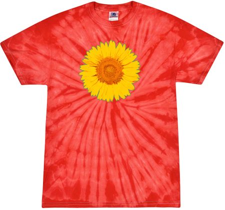 Sunflower Tie Dye Tshirt - Spider Red